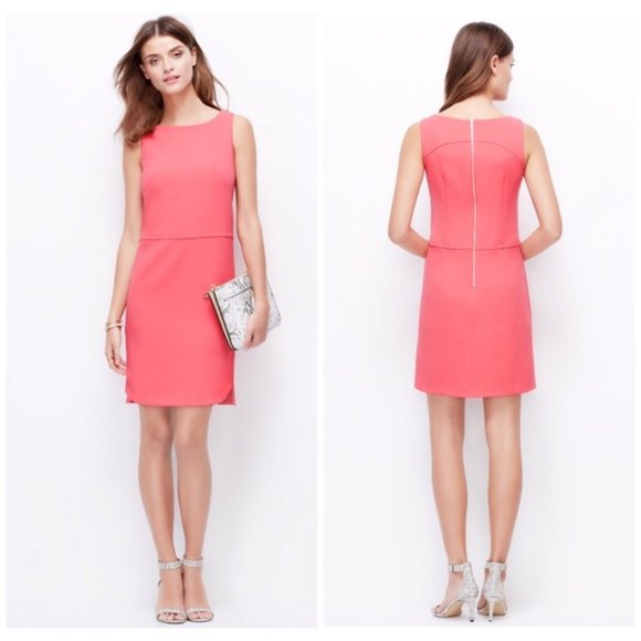 Ann Taylor Pink Rounded Hem Shift Dress 